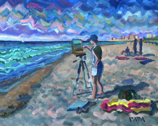 Artist at Wotk at Delray Beach by Ralph Papa